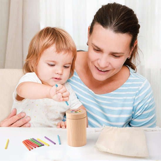 Jouet en Bois, Motricité Fine Jeu Éducatif pour Apprendre à Compter et Les Couleurs