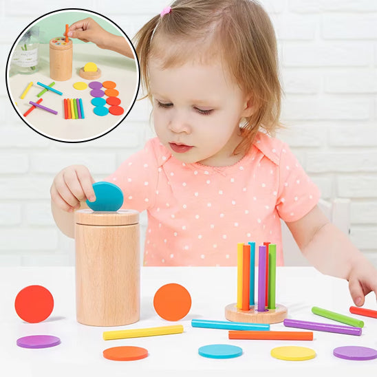 Jouet en Bois, Motricité Fine Jeu Éducatif pour Apprendre à Compter et Les Couleurs