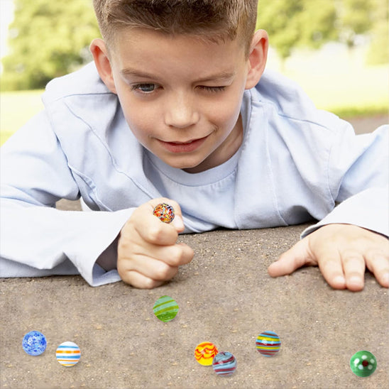 Jeu de billes de Verre Transparentes Fabriquées à la Main, Billes Colorées,