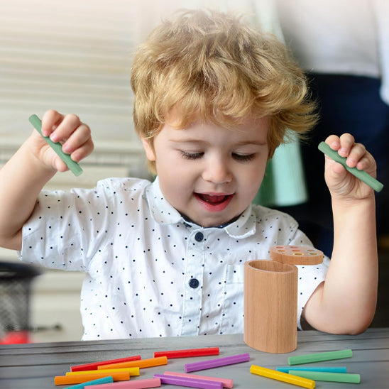 Jouet en Bois, Motricité Fine Jeu Éducatif pour Apprendre à Compter et Les Couleurs