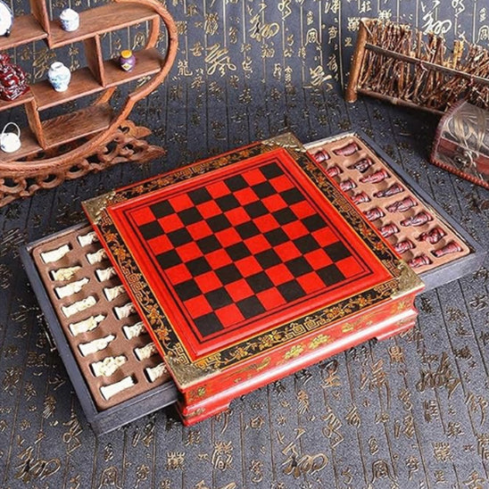 Échecs de collection vintage en bois