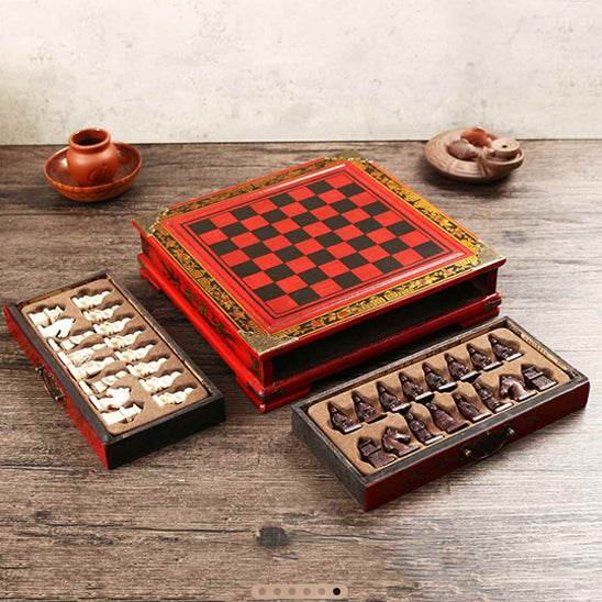 Échecs de collection vintage en bois