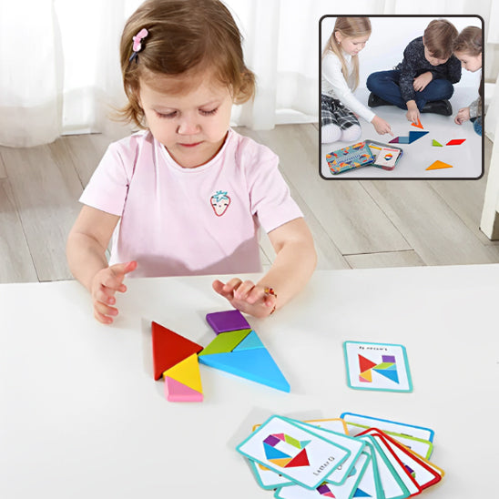 3D En Bois Motif Animal Puzzle Coloré Tangram Jouet Enfants