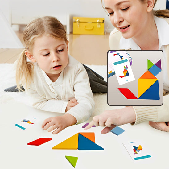 3D En Bois Motif Animal Puzzle Coloré Tangram Jouet Enfants