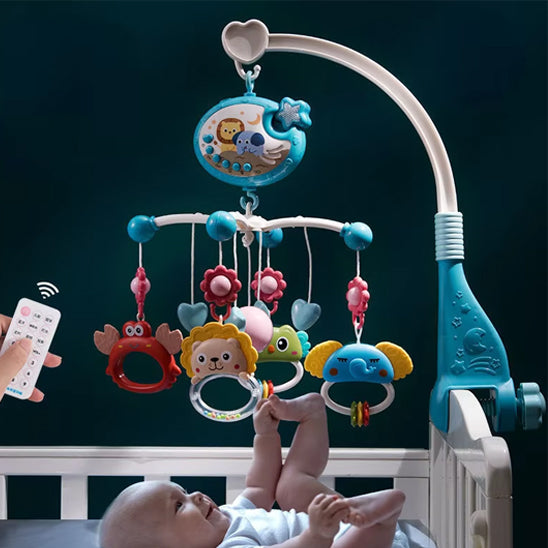 Mobile musical pour lit de bébé avec lumières et télécommande